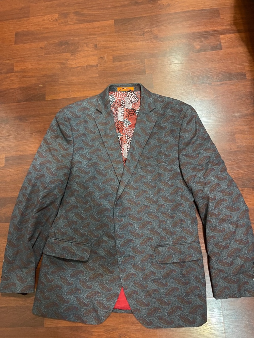 TALLIA Paisley Sport Coat in Brown and Blue